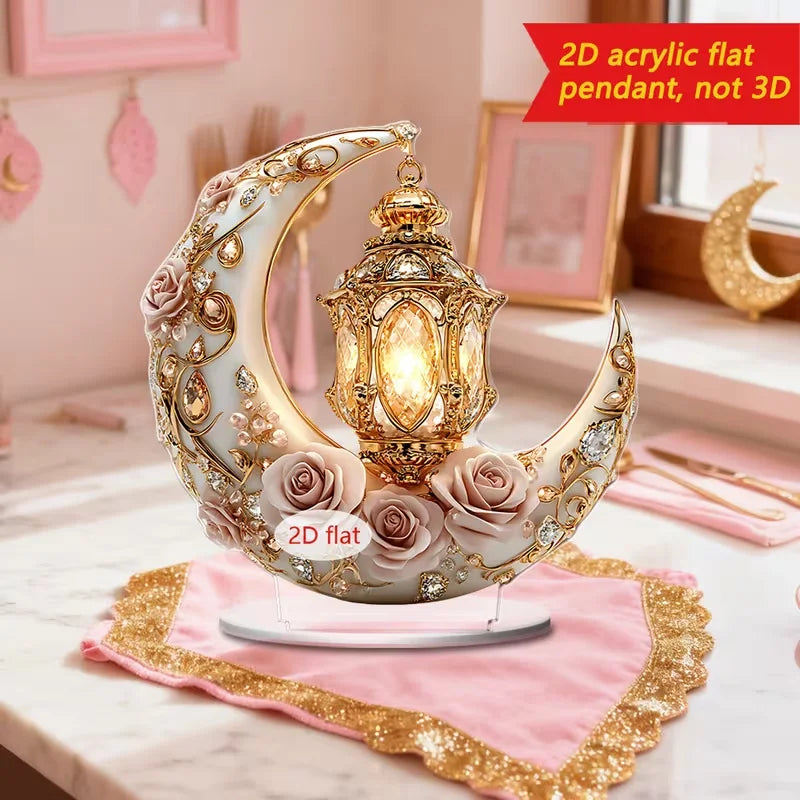 Ramadan Cannon Decorative Piece — Moon & Lantern Desktop Display