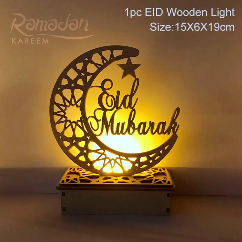 Wooden Eid Mubarak Table Decor — Ramadan & Eid Display Piece