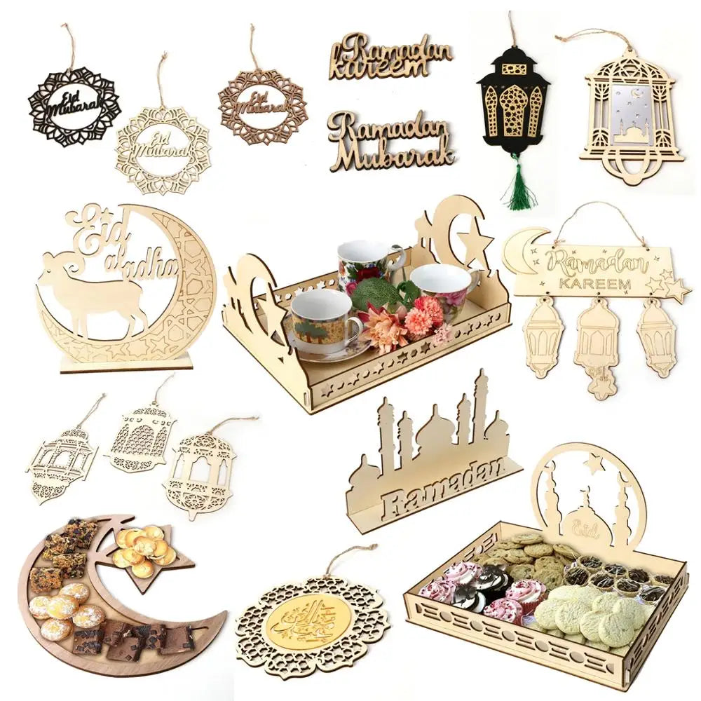 Wooden Eid Mubarak Table Decor — Ramadan & Eid Display Piece