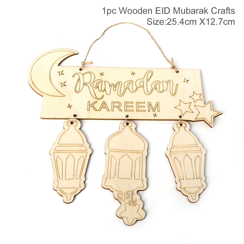 Wooden Eid Mubarak Table Decor — Ramadan & Eid Display Piece