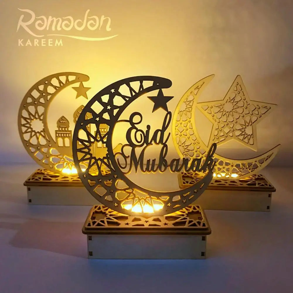 Wooden Eid Mubarak Table Decor — Ramadan & Eid Display Piece