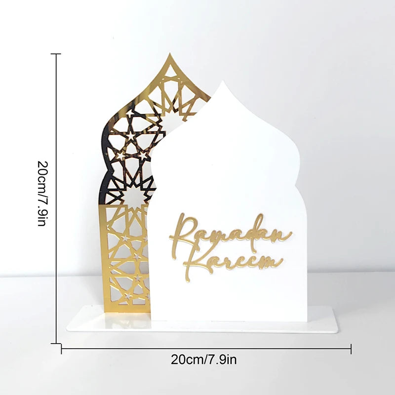 Tabletop Decor Ramadan Kareem and a Mosque Castle-acriylic Table Ornament Decoration 2026.