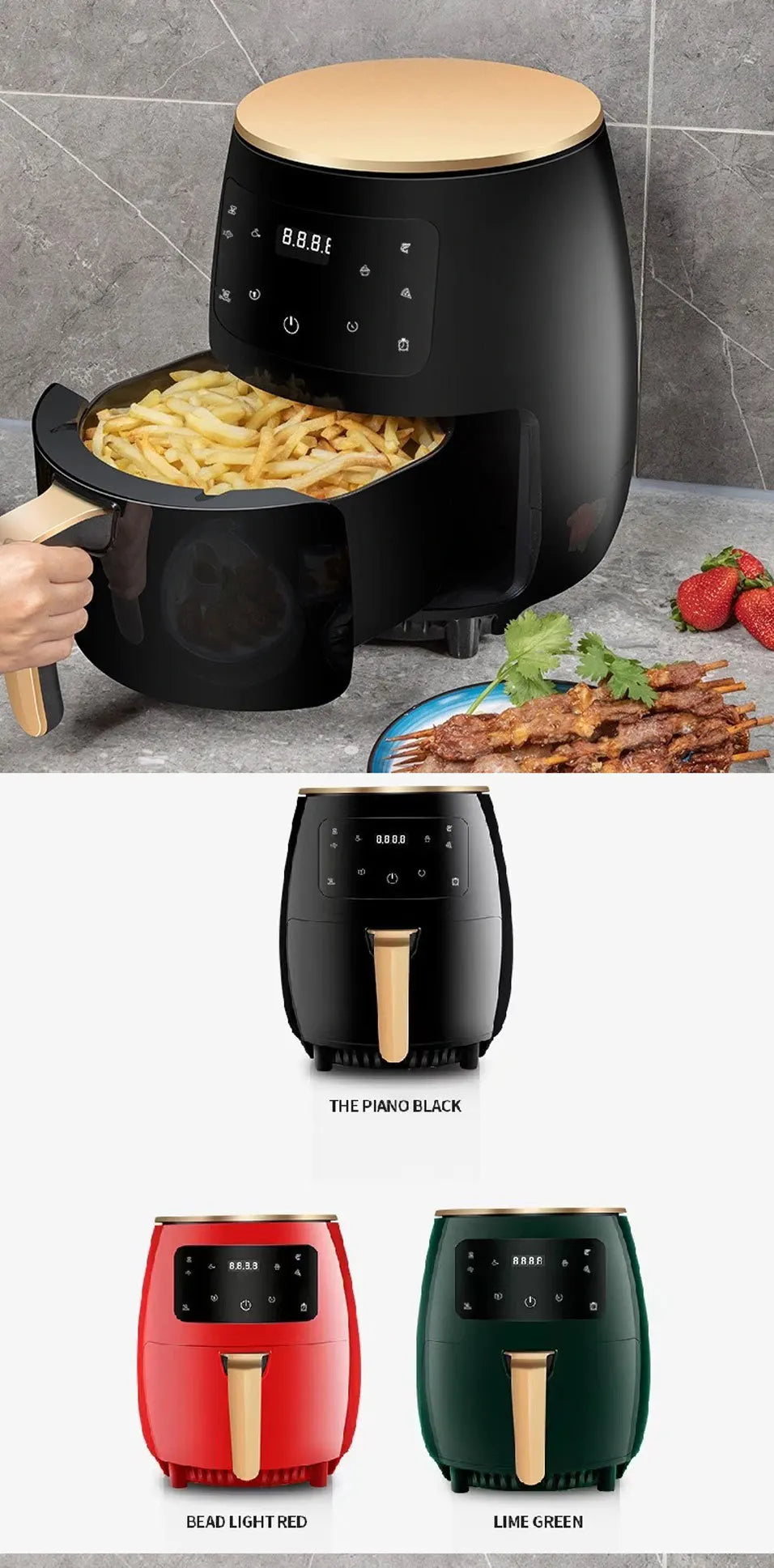 WERGANUASA 6L Smart Touch Air Fryer