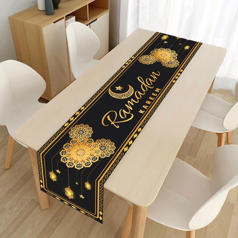 Ramadan Kareem Table Runner – Eid Mubarak Home Decoration (2026).