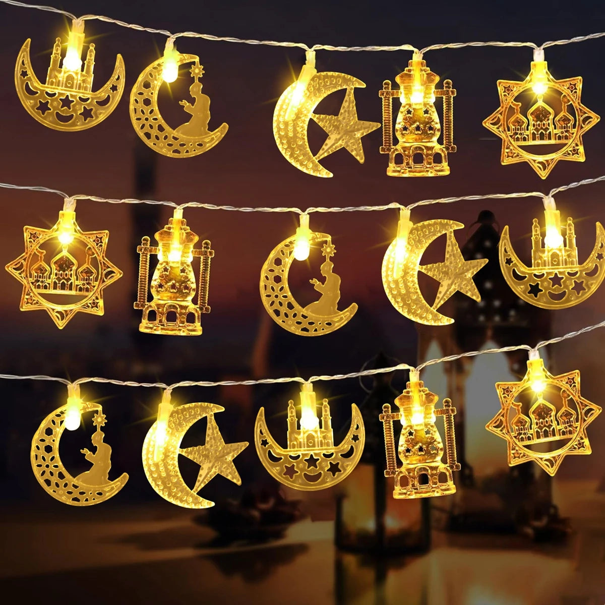 Ramadan Mubarak LED String Lights –  Home Decoration 2026