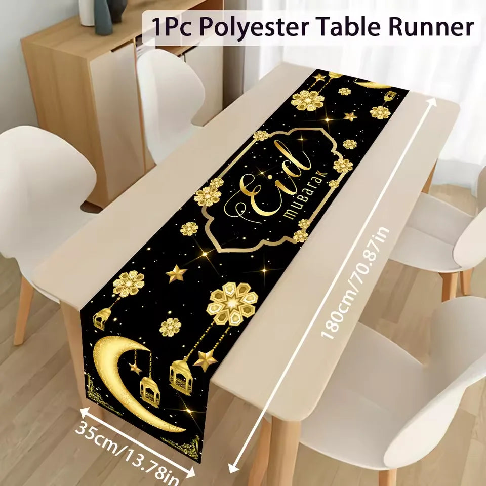 Ramadan Kareem Table Runner – Eid Mubarak Home Decoration (2026).