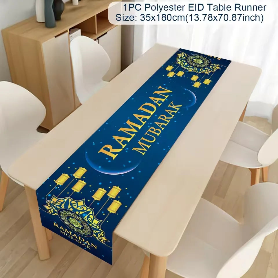 Ramadan Kareem Table Runner – Eid Mubarak Home Decoration (2026).