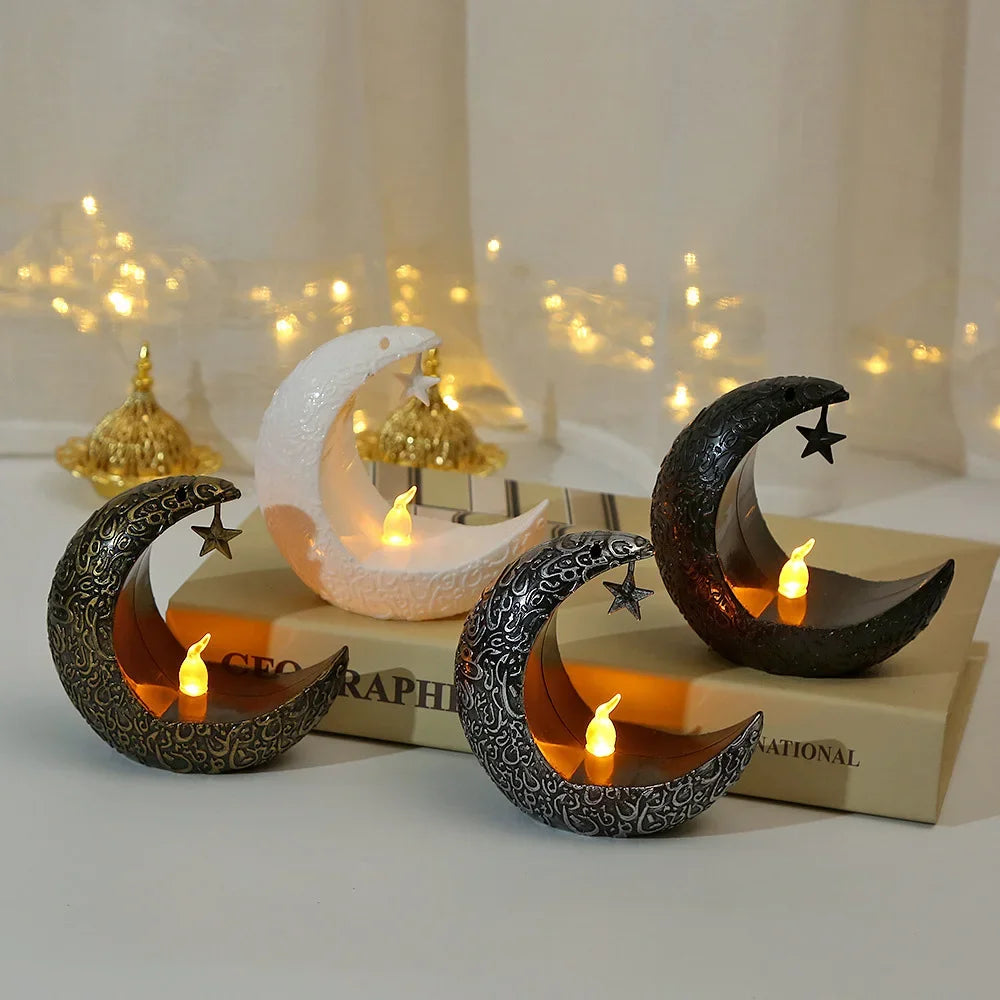 Ramadan Decoration Star Moon LED Candlestick Lamp