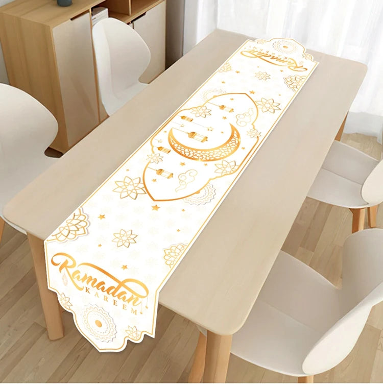 Ramadan Kareem Table Runner – Eid Mubarak Home Decoration (2026).