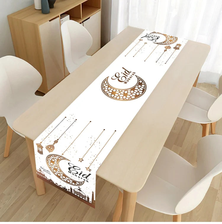 Ramadan Kareem Table Runner – Eid Mubarak Home Decoration (2026).