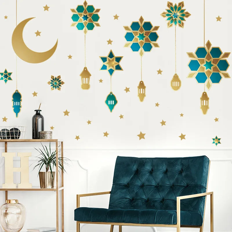 Ramadan/ Islam Wall Stickers- Star Lantern 2026 Home Decorations.