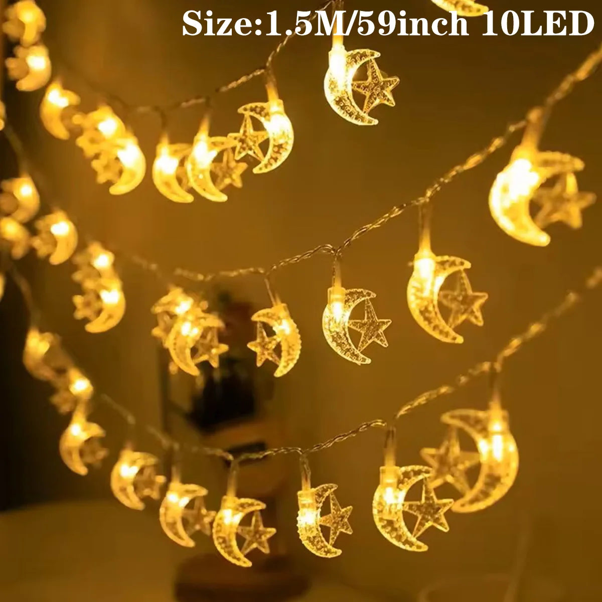 Ramadan Mubarak LED String Lights –  Home Decoration 2026