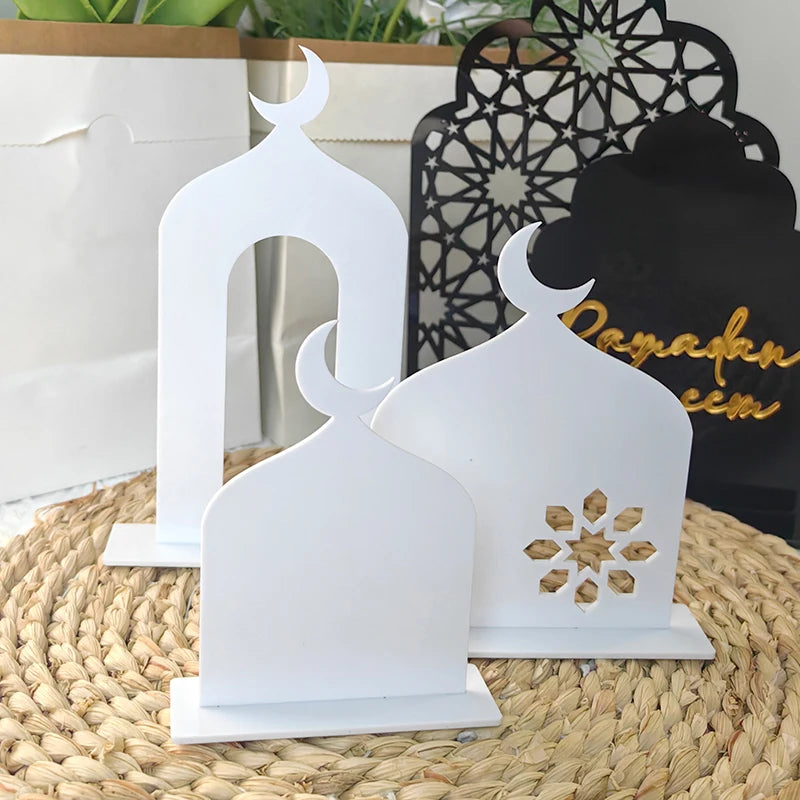 Tabletop Decor Ramadan Kareem and a Mosque Castle-acriylic Table Ornament Decoration 2026.