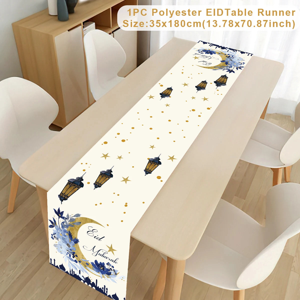 Ramadan Kareem Table Runner – Eid Mubarak Home Decoration (2026).