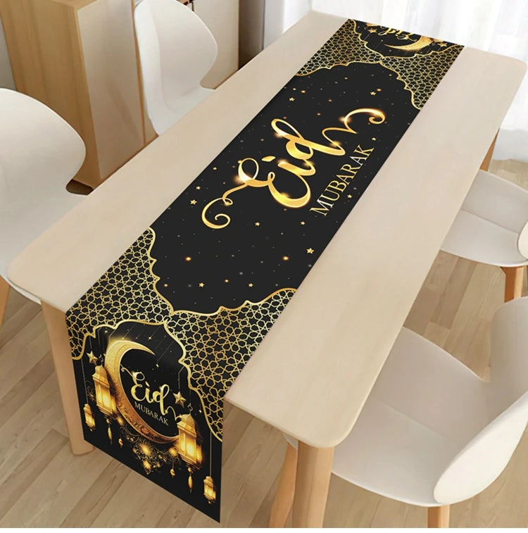 Ramadan Kareem Table Runner – Eid Mubarak Home Decoration (2026).