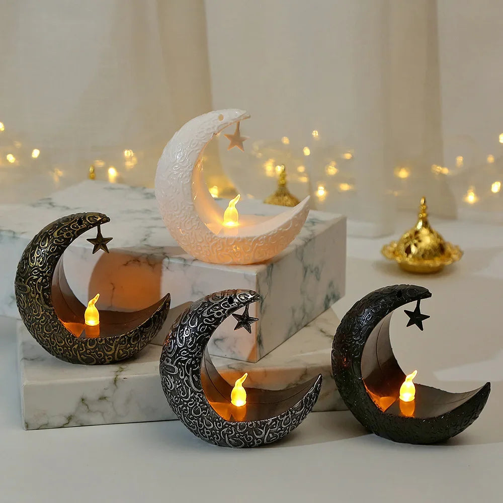 Ramadan Decoration Star Moon LED Candlestick Lamp