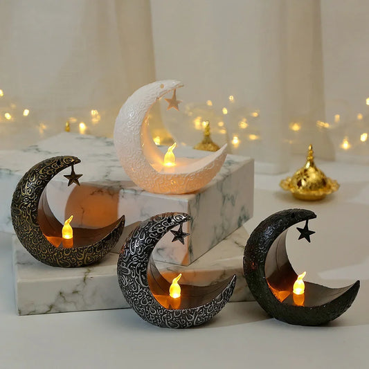 Ramadan Decoration Star Moon LED Candlestick Lamp