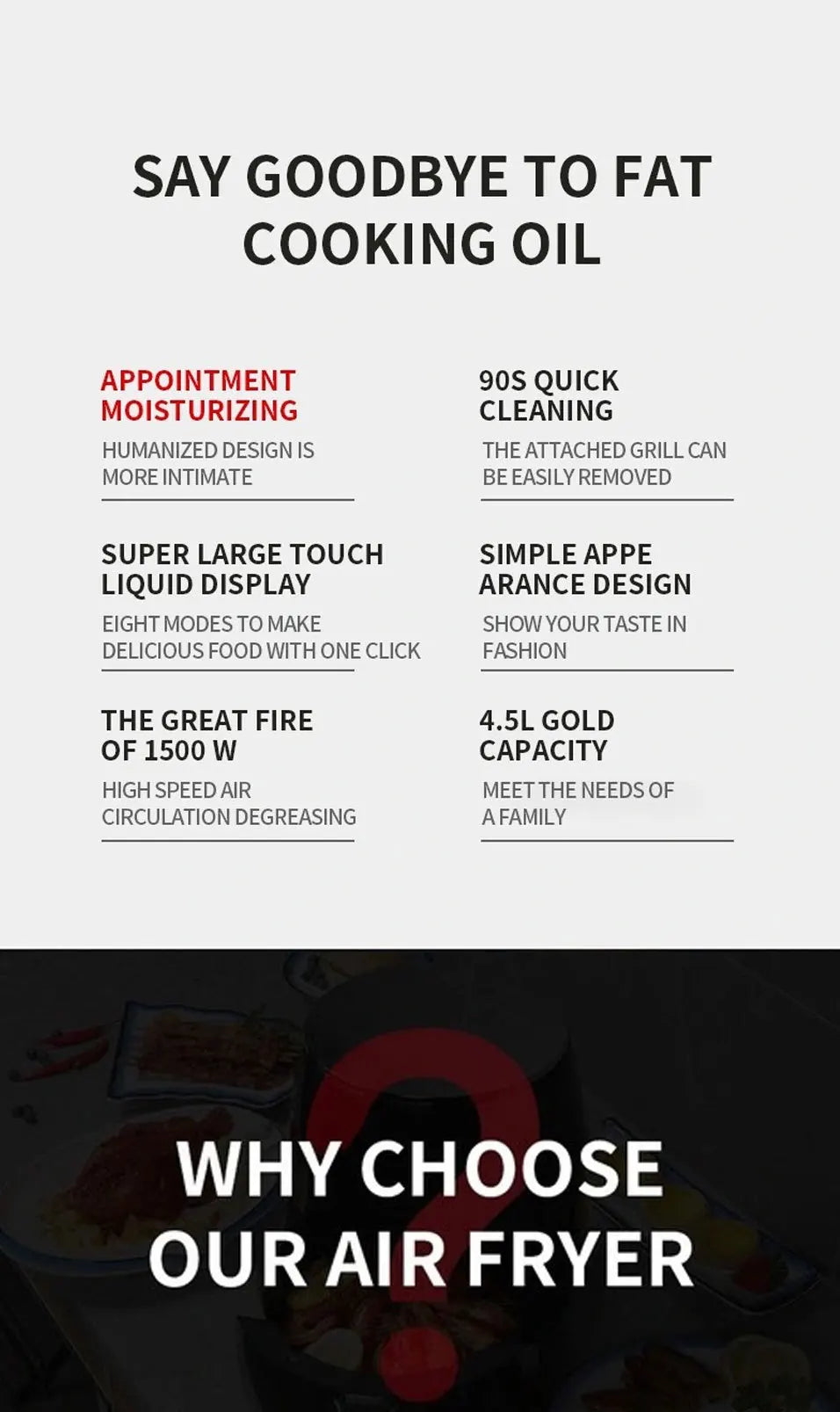 WERGANUASA 6L Smart Touch Air Fryer