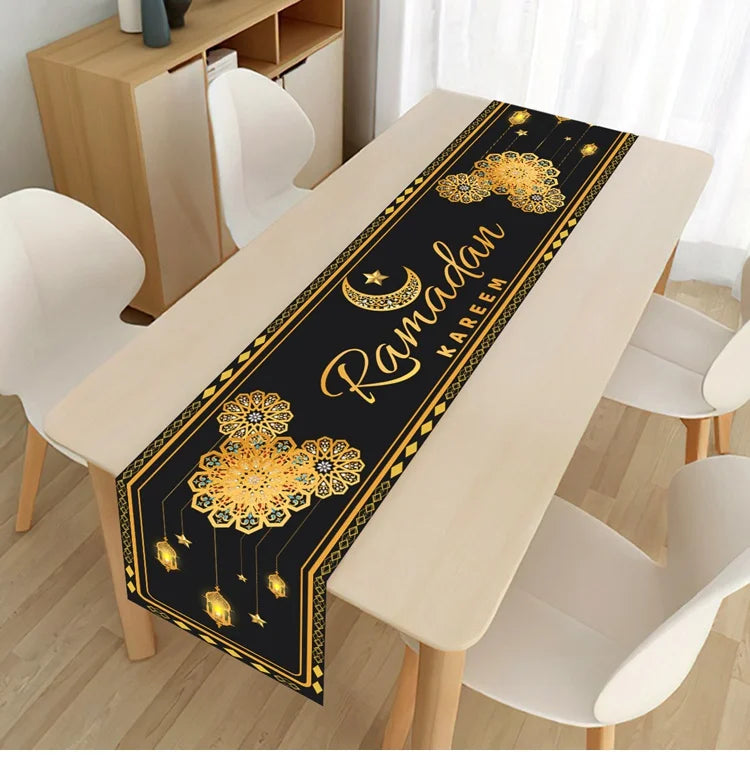 Ramadan Kareem Table Runner – Eid Mubarak Home Decoration (2026).