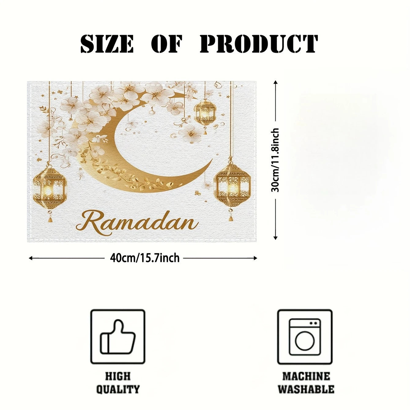 4/6PCS Ramadan & Eid Moon and Floral Table Decor Set.