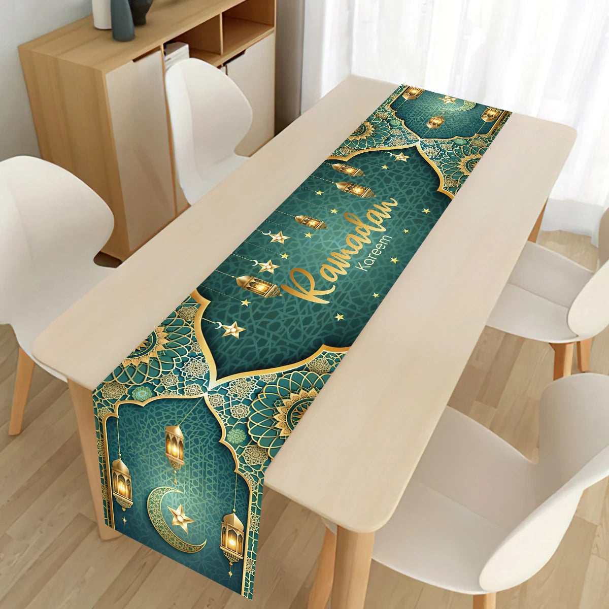 Ramadan Kareem Table Runner – Eid Mubarak Home Decoration (2026).
