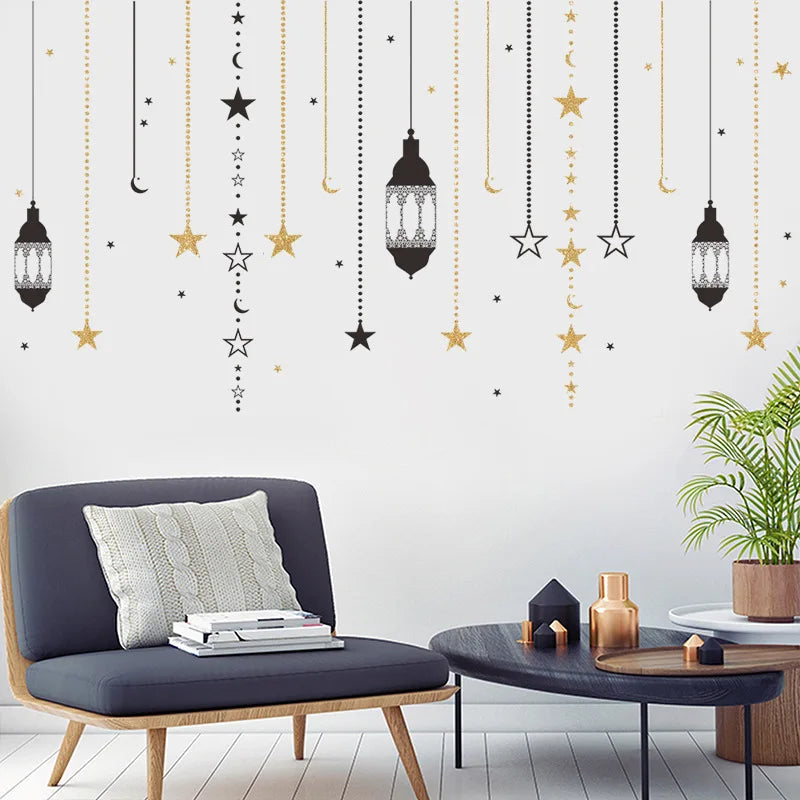 Ramadan/ Islam Wall Stickers- Star Lantern 2026 Home Decorations.