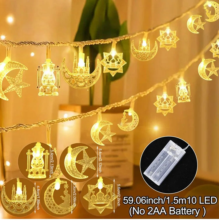 Ramadan Mubarak LED String Lights –  Home Decoration 2026