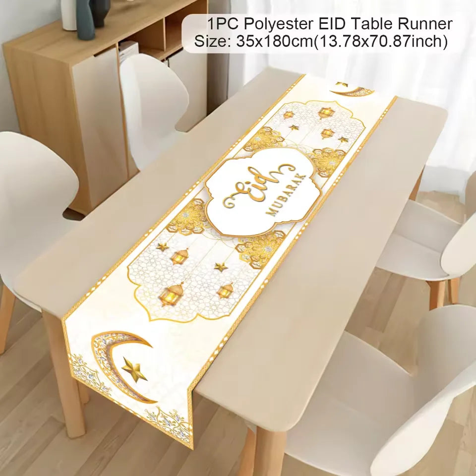 Ramadan Kareem Table Runner – Eid Mubarak Home Decoration (2026).