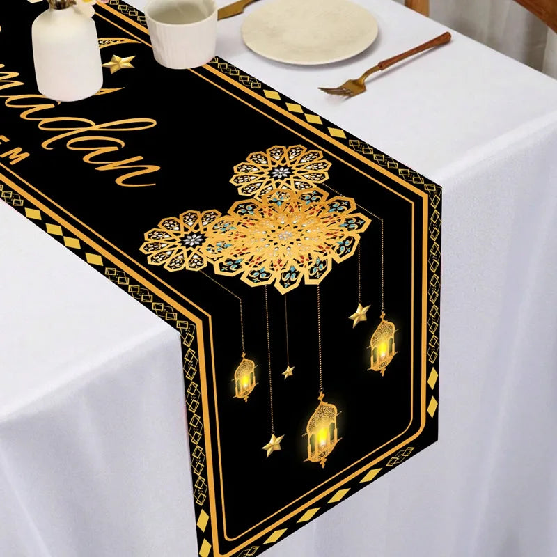 Ramadan Kareem Table Runner – Eid Mubarak Home Decoration (2026).