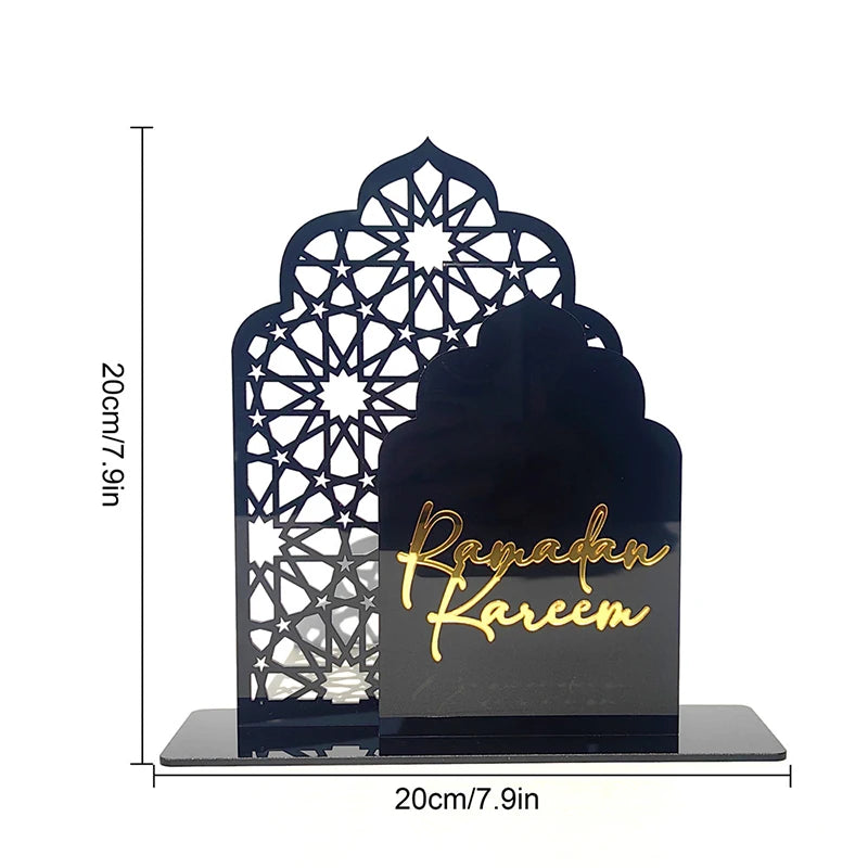 Tabletop Decor Ramadan Kareem and a Mosque Castle-acriylic Table Ornament Decoration 2026.