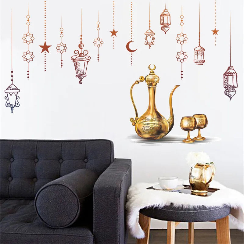 Ramadan/ Islam Wall Stickers- Star Lantern 2026 Home Decorations.
