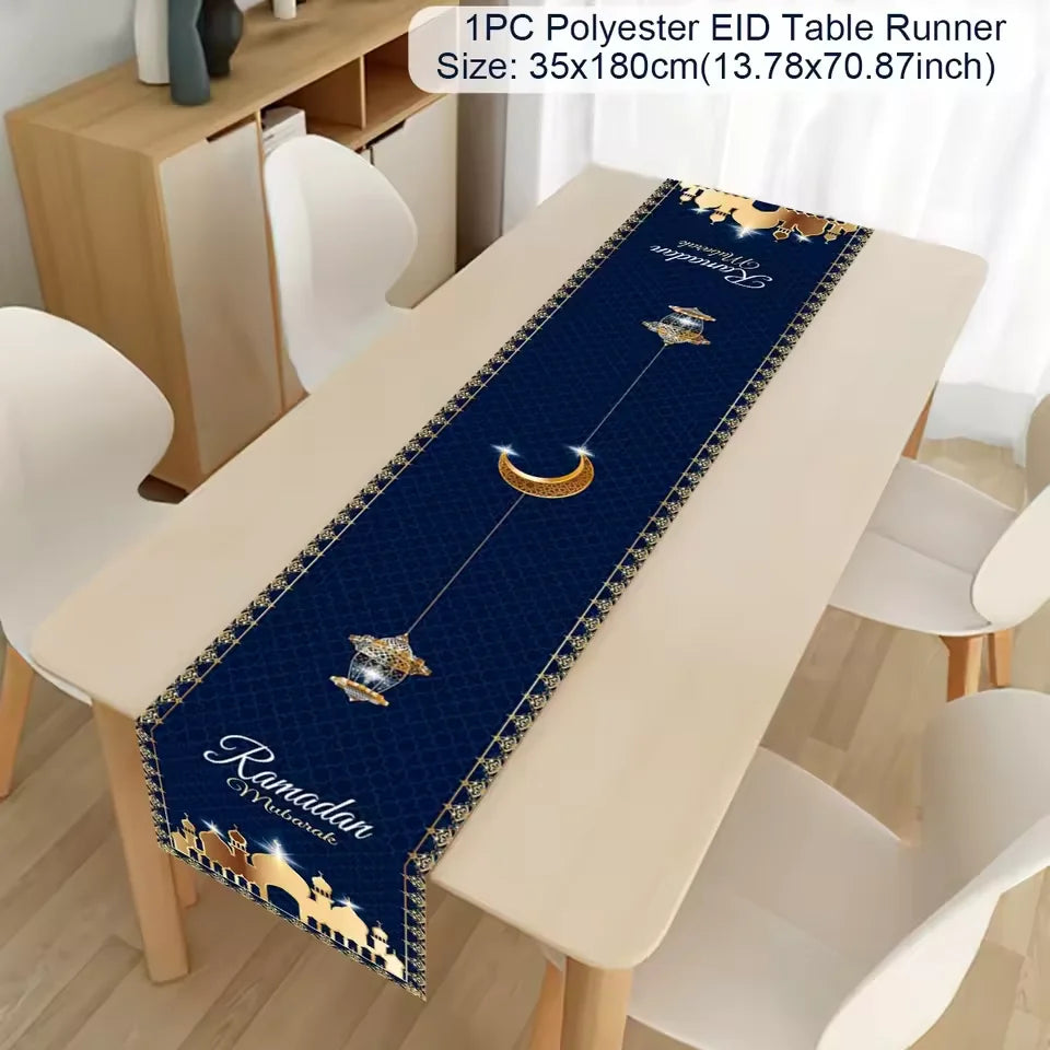 Ramadan Kareem Table Runner – Eid Mubarak Home Decoration (2026).