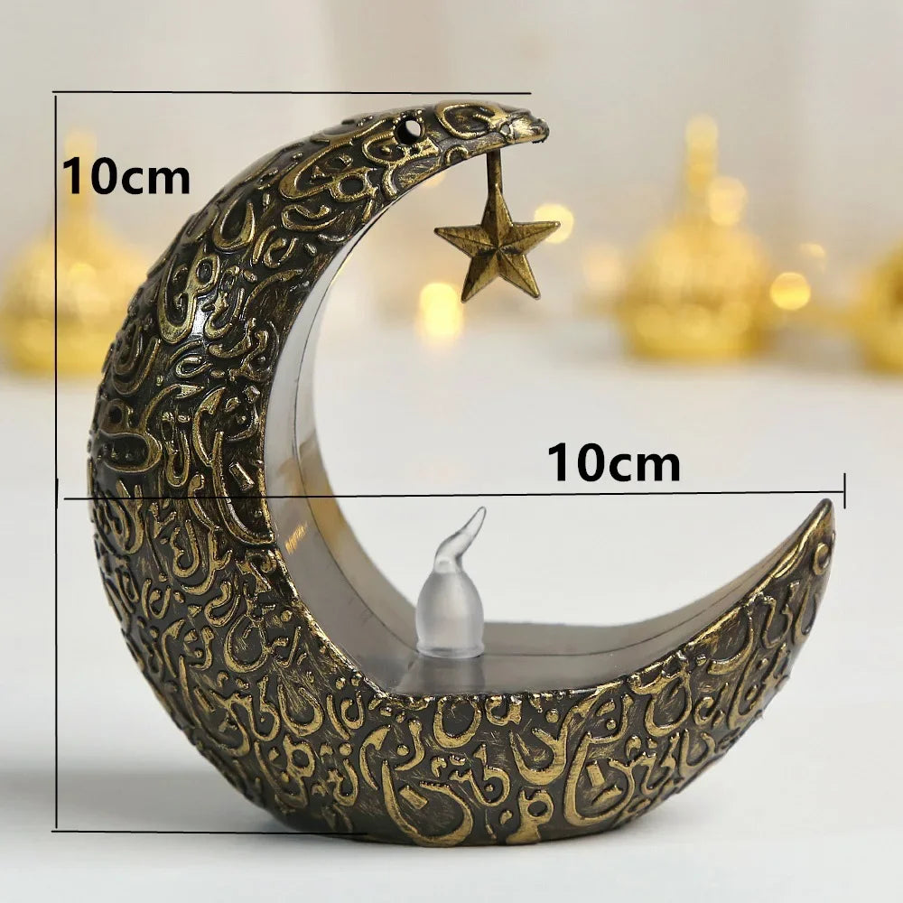 Ramadan Decoration Star Moon LED Candlestick Lamp