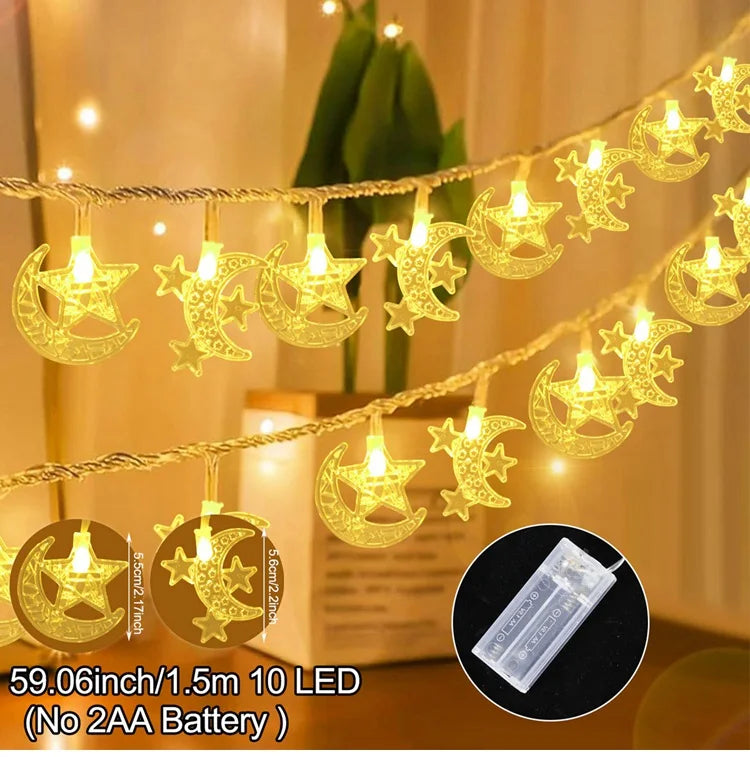 Ramadan Mubarak LED String Lights –  Home Decoration 2026
