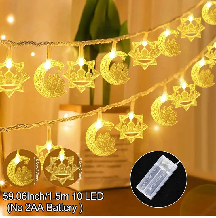 Ramadan Mubarak LED String Lights –  Home Decoration 2026