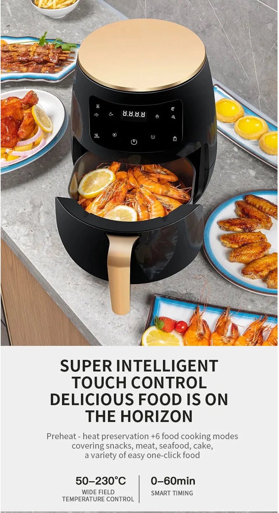 WERGANUASA 6L Smart Touch Air Fryer