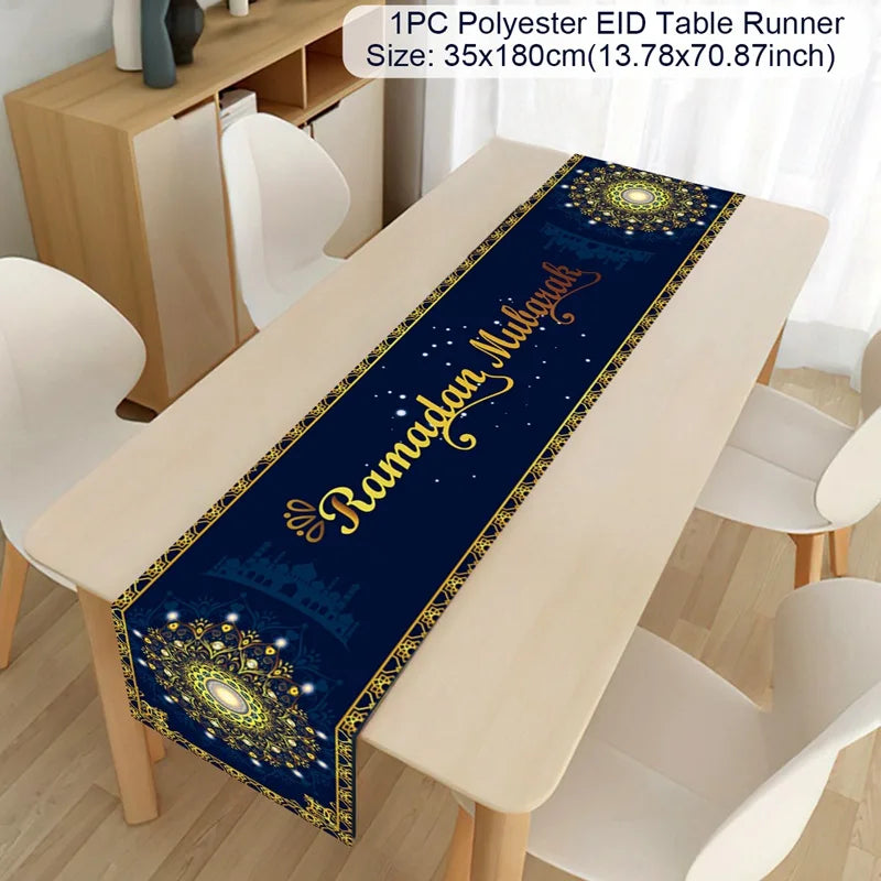 Ramadan Kareem Table Runner – Eid Mubarak Home Decoration (2026).