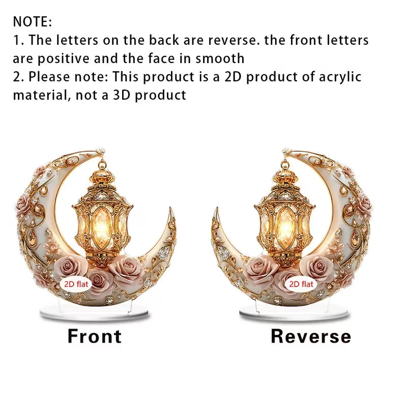 Ramadan Cannon Decorative Piece — Moon & Lantern Desktop Display