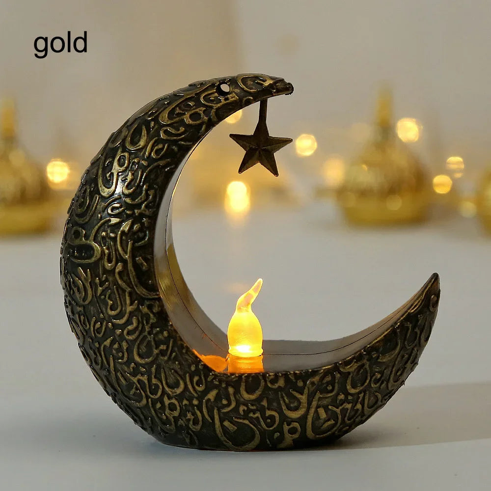 Ramadan Decoration Star Moon LED Candlestick Lamp