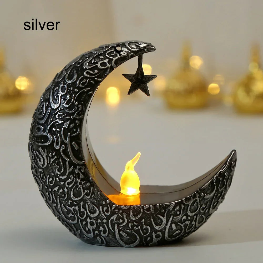 Ramadan Decoration Star Moon LED Candlestick Lamp