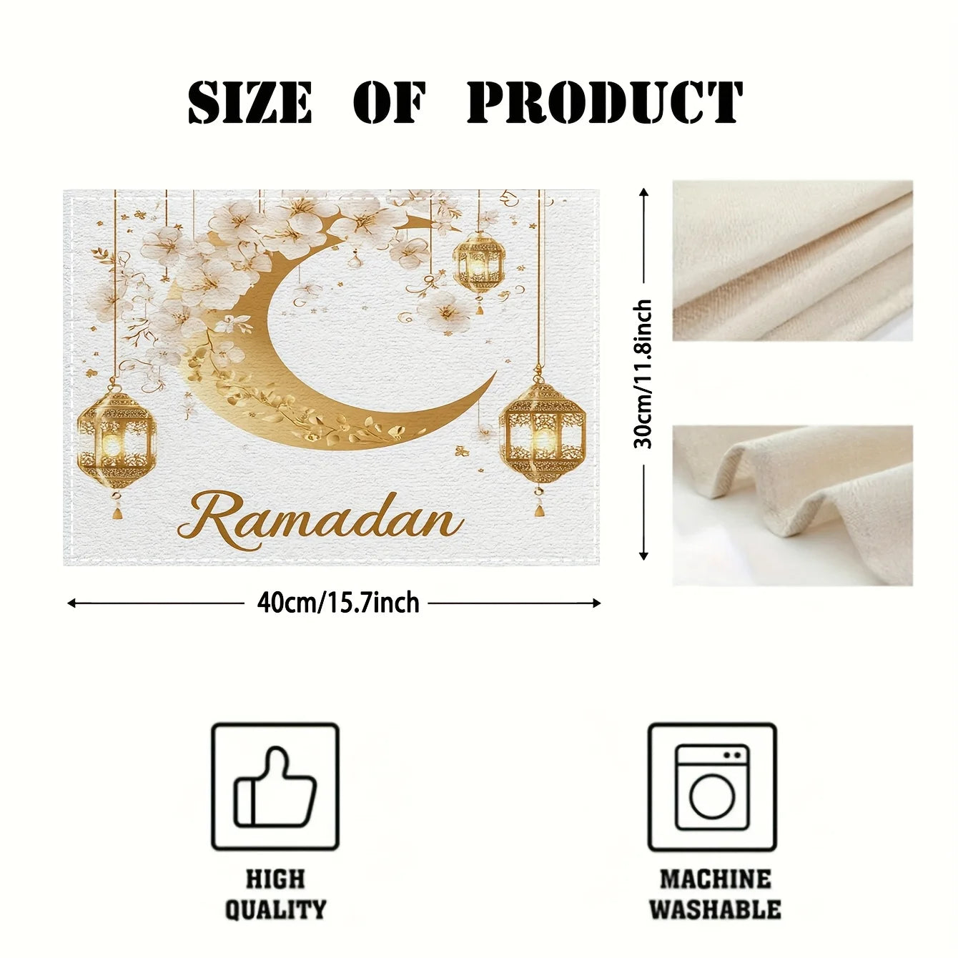 4/6PCS Ramadan & Eid Moon and Floral Table Decor Set.
