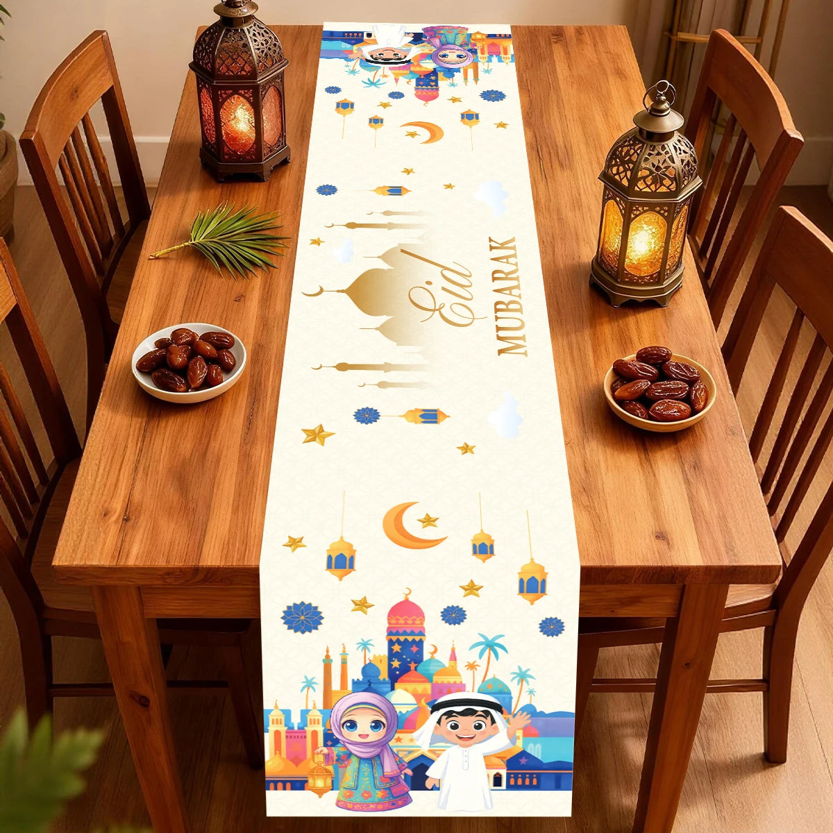 Ramadan Kareem Table Runner – Eid Mubarak Home Decoration (2026).