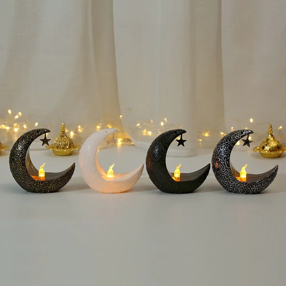 Ramadan Decoration Star Moon LED Candlestick Lamp
