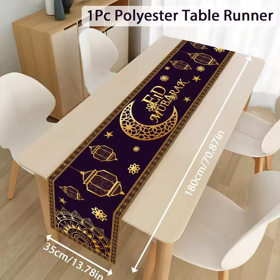 Ramadan Kareem Table Runner – Eid Mubarak Home Decoration (2026).