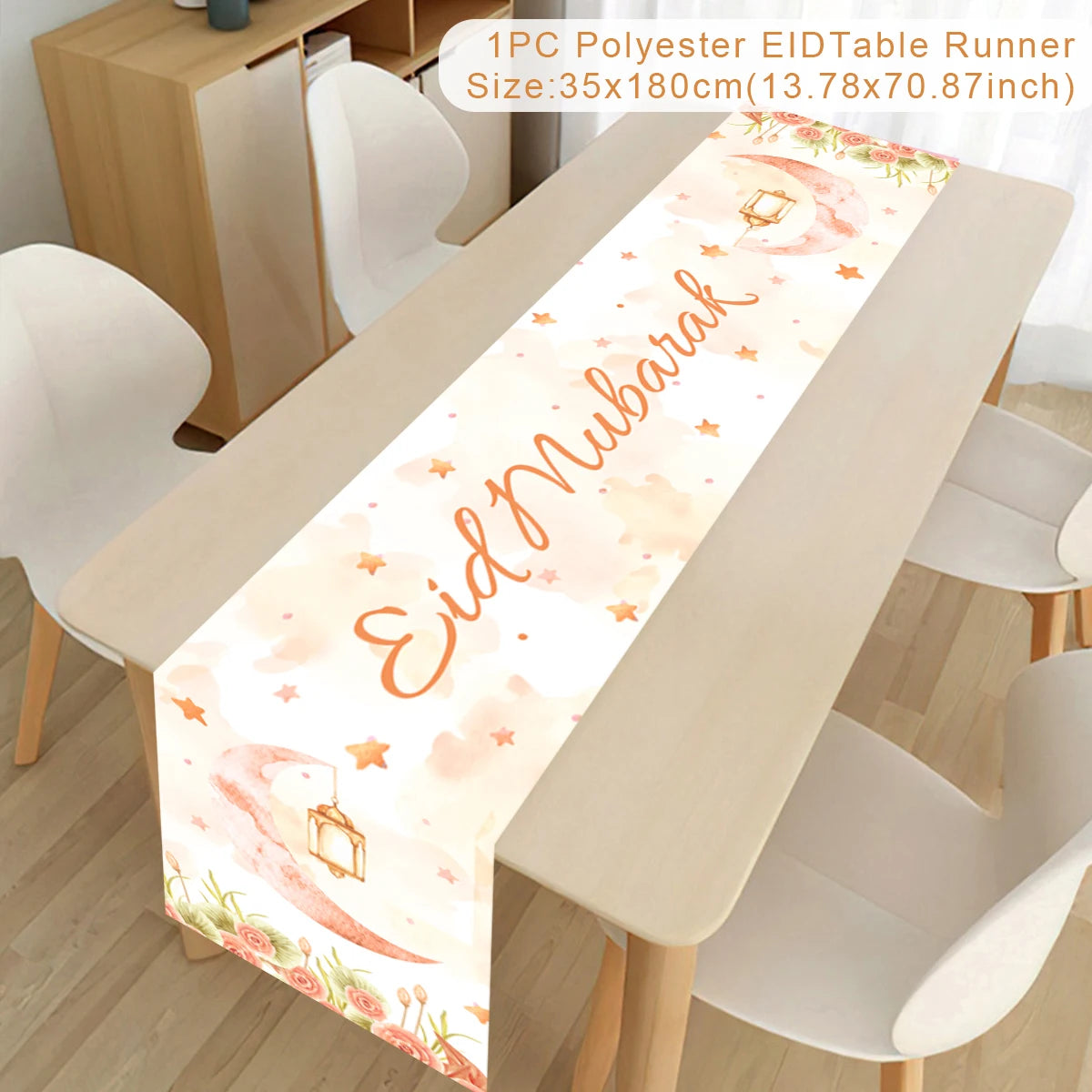 Ramadan Kareem Table Runner – Eid Mubarak Home Decoration (2026).
