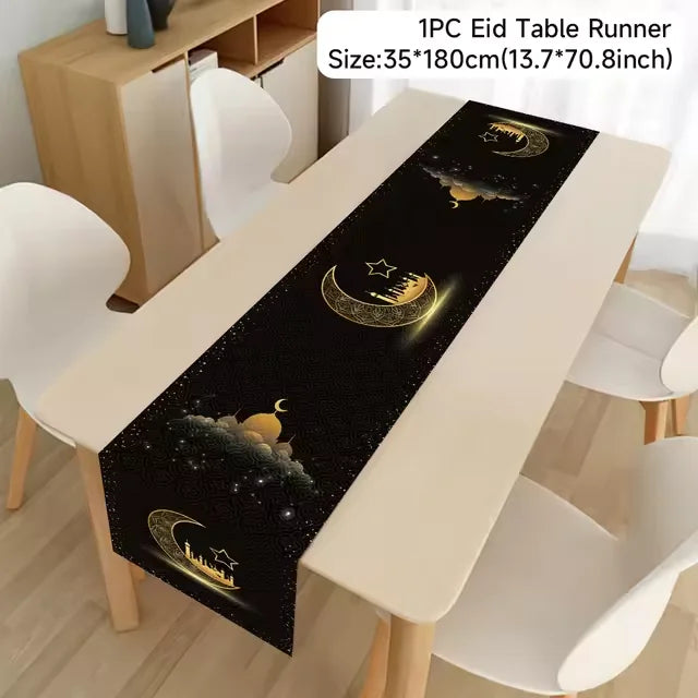 Ramadan Kareem Table Runner – Eid Mubarak Home Decoration (2026).