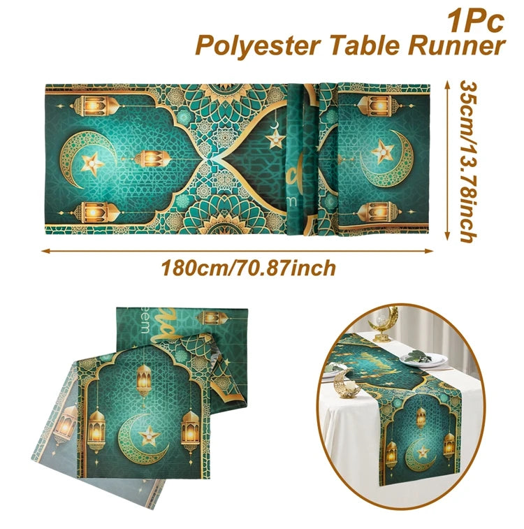Ramadan Kareem Table Runner – Eid Mubarak Home Decoration (2026).