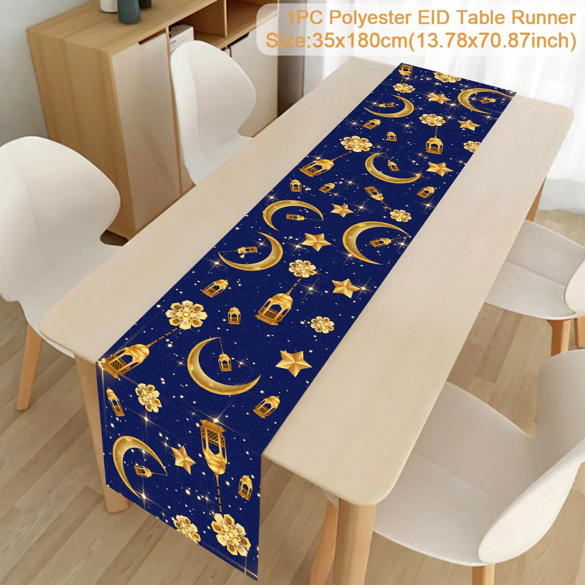 Ramadan Kareem Table Runner – Eid Mubarak Home Decoration (2026).