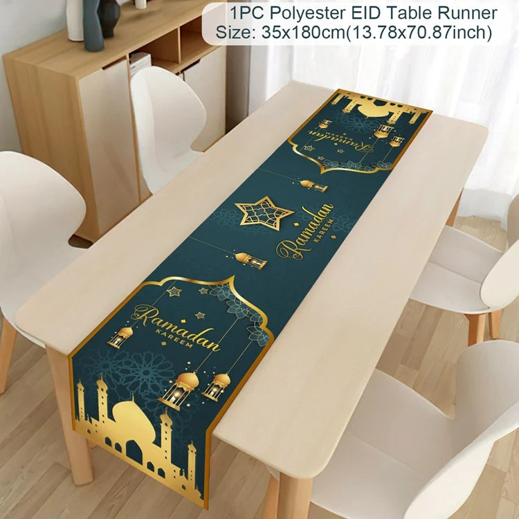 Ramadan Kareem Table Runner – Eid Mubarak Home Decoration (2026).