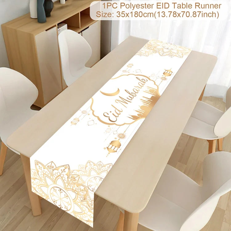 Ramadan Kareem Table Runner – Eid Mubarak Home Decoration (2026).